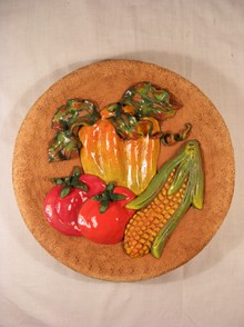 Тарелка большая "Перцы с помидорами и кукурузой"